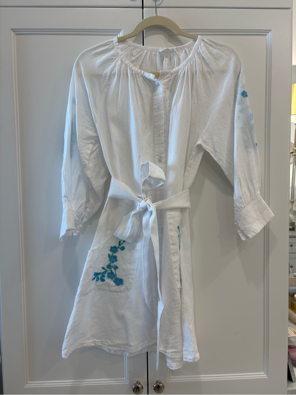 Minnow x FANM MON  Long-sleeve Button Front Mini Dress